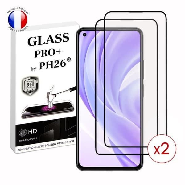 Pack 2 HELA skyddsfilmer för Xiaomi MI 11 Lite i ultrabeständigt härdat glas (Maximal hårdhet)