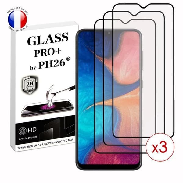 Pack 3 HELA skyddsfilmer för Samsung Galaxy A20 i ultrabeständigt härdat glas (Maximal hårdhet)