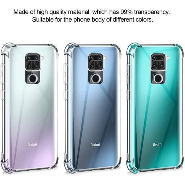 Skyddsfodral - Xiaomi - Redmi Note 9 - Stötsäker - Silikon - Genomskinlig