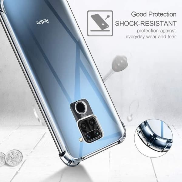 Skyddsfodral - Xiaomi - Redmi Note 9 - Stötsäker - Silikon - Genomskinlig