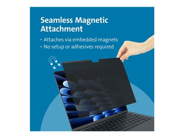 Kensington MagPro Elite - kannettavan tietokoneen tietosuoja-suodatin - 2-vejs - aftagelig - magnetisk - 15" - lajittelu - Apple MacBook Airille (15,