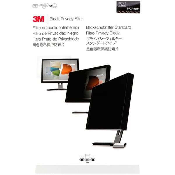 3m Pf270w9 Privacy Filter Black 68.6cm 27.0´´ 16:9 Transparent Sort