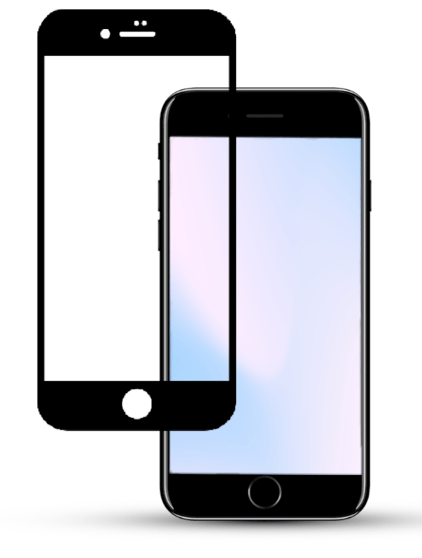 1-Pack IPHONE SE 2020 BLACK Skärmskydd - Härdat Glas 9H - Super kvalitet 3D