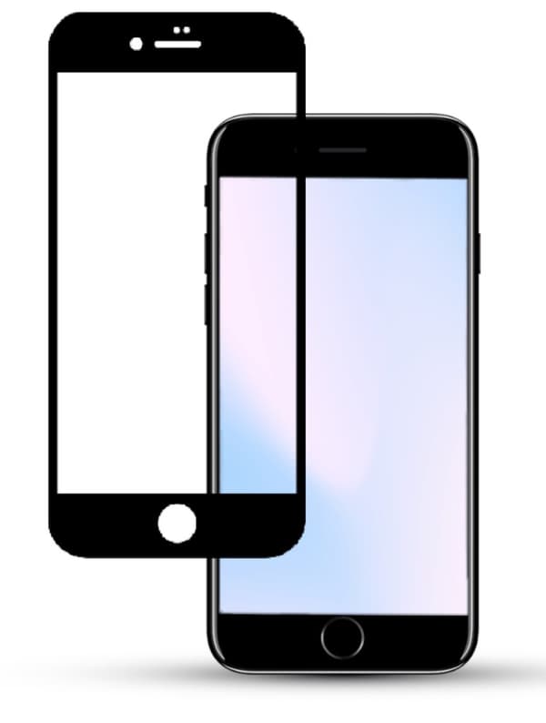 1-Pack IPHONE SE 2022 BLACK Skärmskydd - Härdat Glas 9H - Super kvalitet 3D