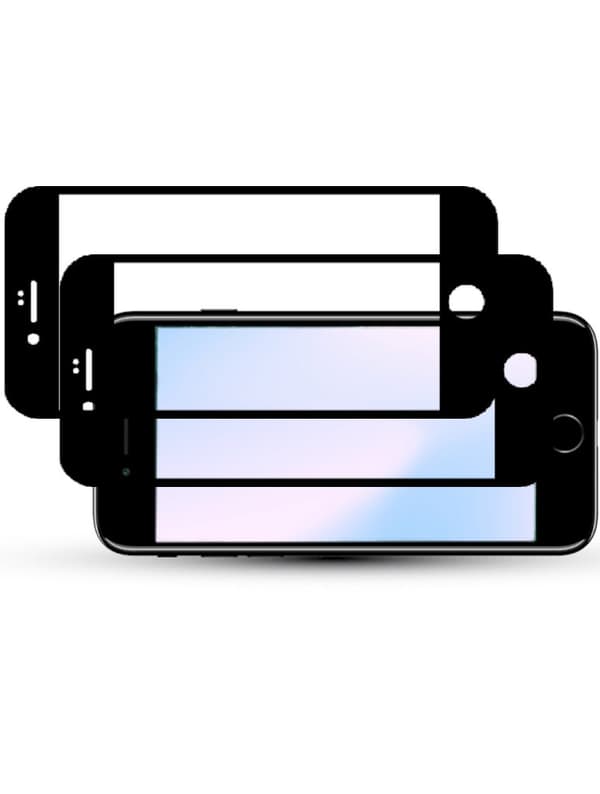 2-Pack IPHONE SE 2022 BLACK Skärmskydd - Härdat Glas 9H - Super kvalitet 3D
