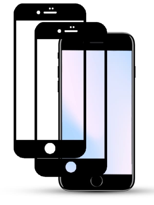 2-Pack IPHONE SE 2022 BLACK Skärmskydd - Härdat Glas 9H - Super kvalitet 3D