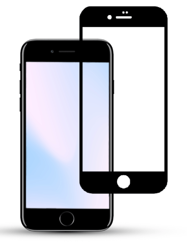 1-Pack IPHONE SE BLACK Skärmskydd - Härdat Glas 9H - Super kvalitet 3D