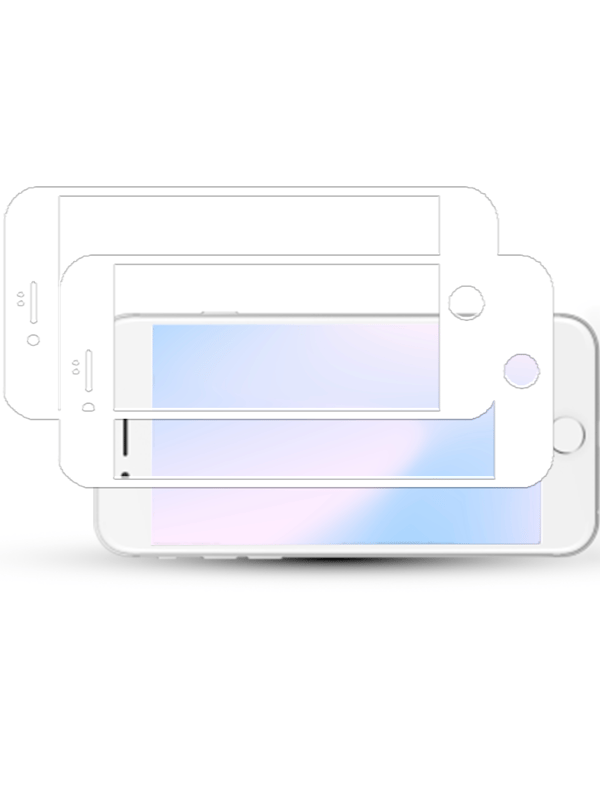 2-Pack IPHONE SE WHITE Skärmskydd - Härdat Glas 9H - Super kvalitet 3D