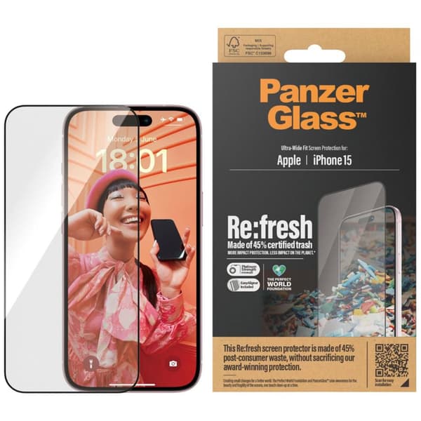 Panzerglass Kierrätetystä Lasista Valmistettu Näytönsuoja Iphone 15