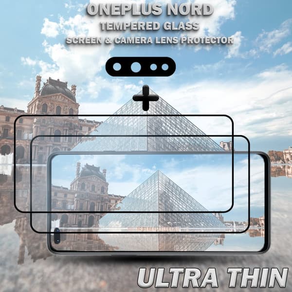 2-Pack ONEPLUS NORD Skärmskydd & 1-Pack linsskydd - Härdat Glas 9H - Super kvalitet 3D