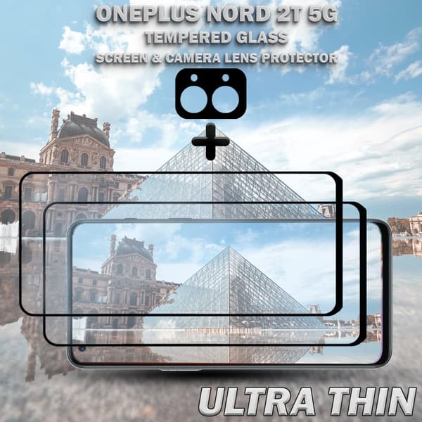 2-Pack ONEPLUS NORD 2T 5G Skärmskydd & 1-Pack linsskydd - Härdat Glas 9H - Super kvalitet 3D
