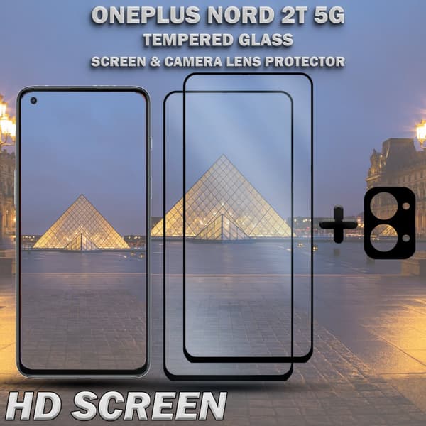 2-Pack ONEPLUS NORD 2T 5G Skärmskydd & 1-Pack linsskydd - Härdat Glas 9H - Super kvalitet 3D