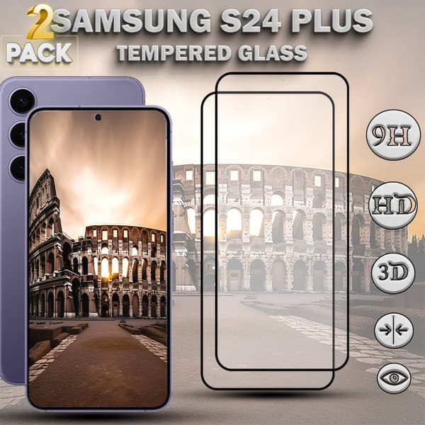 2-Pack SAMSUNG S24 PLUS Skärmskydd - Härdat Glas 9H - Super kvalitet 3D