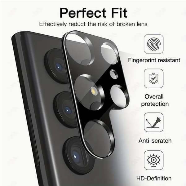 2 Pakke Samsung S 24 Ultra Lens Protector i hærdet glas
