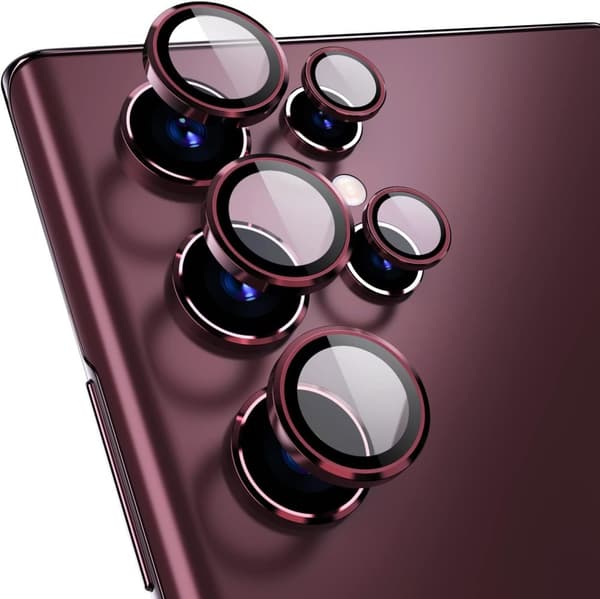 Burgunder Samsung S22 Ultra kameralinsedeksel