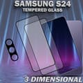 Miniatyrbild 4 av 5: 2-Pack SAMSUNG S24 Skärmskydd & 1-Pack linsskydd - Härdat Glas 9H - Super kvalitet 3D
