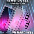 Miniatyrbild 3 av 5: 2-Pack SAMSUNG S24 Skärmskydd & 2-Pack linsskydd - Härdat Glas 9H - Super kvalitet 3D
