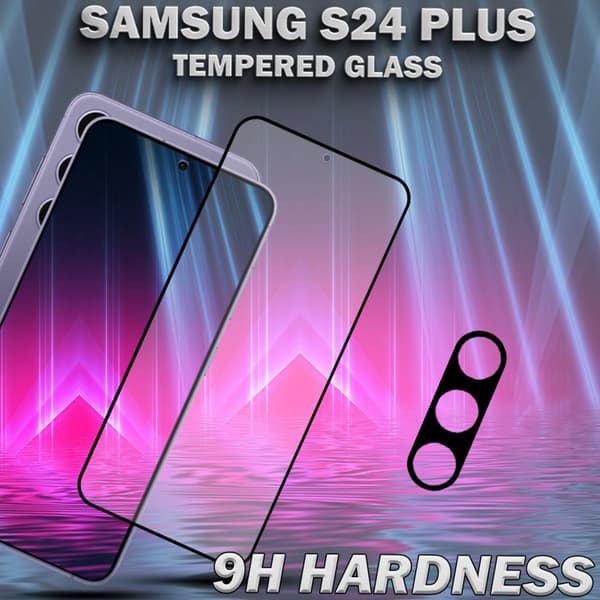 1-Pack SAMSUNG S24 PLUS Skärmskydd & 1-Pack linsskydd - Härdat Glas 9H - Super kvalitet 3D
