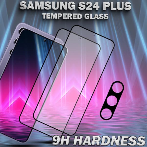 2-Pack SAMSUNG S24 PLUS Skärmskydd & 1-Pack linsskydd - Härdat Glas 9H - Super kvalitet 3D
