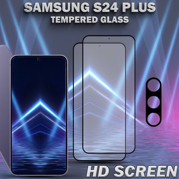 2-Pack SAMSUNG S24 PLUS Skärmskydd & 1-Pack linsskydd - Härdat Glas 9H - Super kvalitet 3D