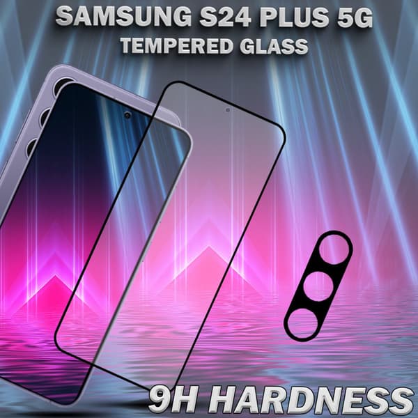 1-Pack SAMSUNG S24 PLUS 5G Skärmskydd & 1-Pack linsskydd - Härdat Glas 9H - Super kvalitet 3D