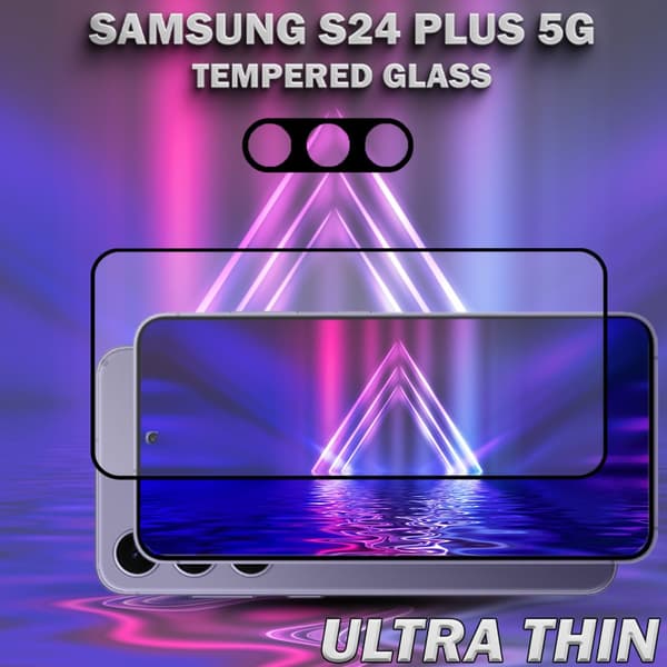1-Pack SAMSUNG S24 PLUS 5G Skärmskydd & 1-Pack linsskydd - Härdat Glas 9H - Super kvalitet 3D