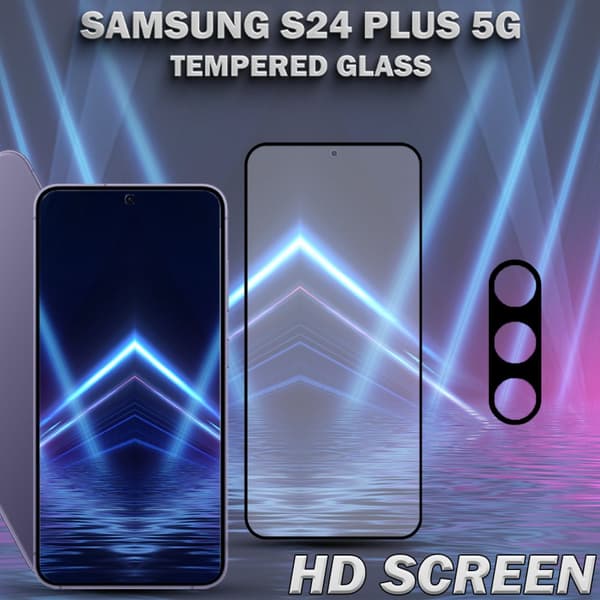 1-Pack SAMSUNG S24 PLUS 5G Skärmskydd & 1-Pack linsskydd - Härdat Glas 9H - Super kvalitet 3D