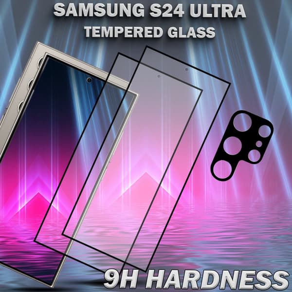 2-Pack SAMSUNG S24 ULTRA Skärmskydd & 1-Pack linsskydd - Härdat Glas 9H - Super kvalitet 3D