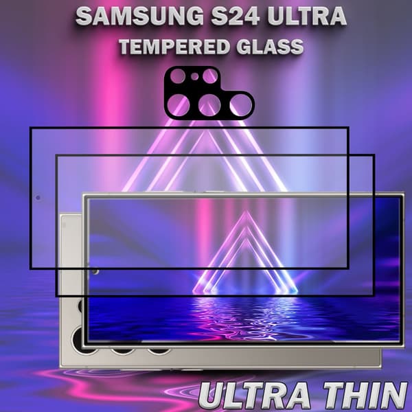 2-Pack SAMSUNG S24 ULTRA Skärmskydd & 1-Pack linsskydd - Härdat Glas 9H - Super kvalitet 3D