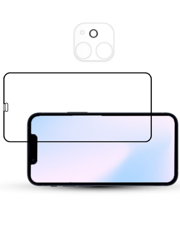 1-Pack IPHONE 12 SCREEN & 1 LENS Skärmskydd - Härdat Glas 9H - Super kvalitet 3D