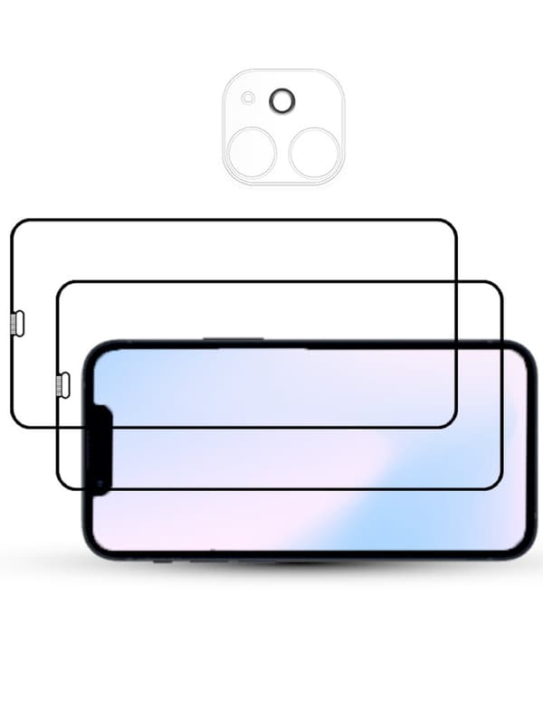 2-Pack IPHONE 12 SCREEN & 1 LENS Skärmskydd - Härdat Glas 9H - Super kvalitet 3D