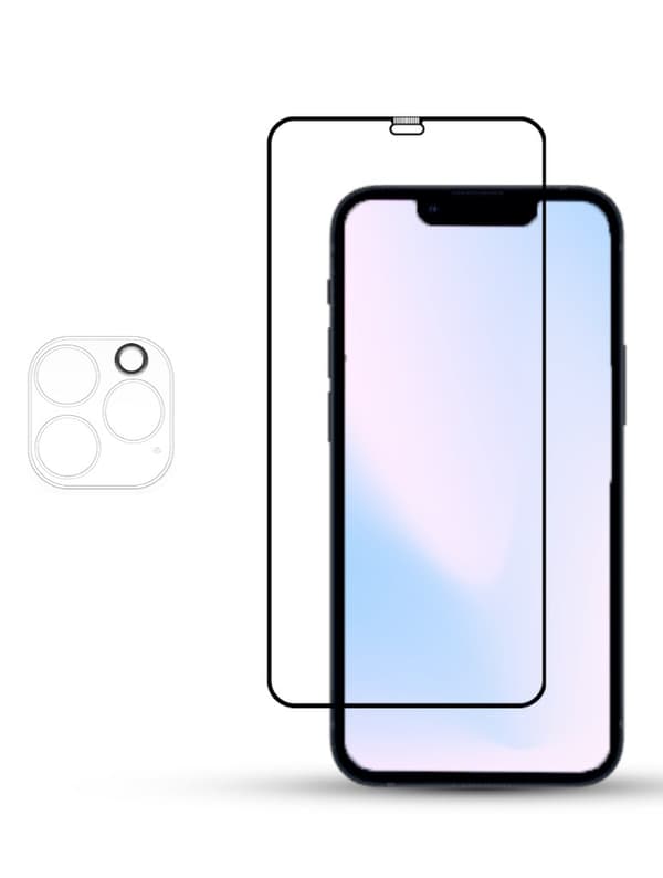 1-Pack IPHONE 12 PRO SCREEN & 1 LENS Skärmskydd - Härdat Glas 9H - Super kvalitet 3D