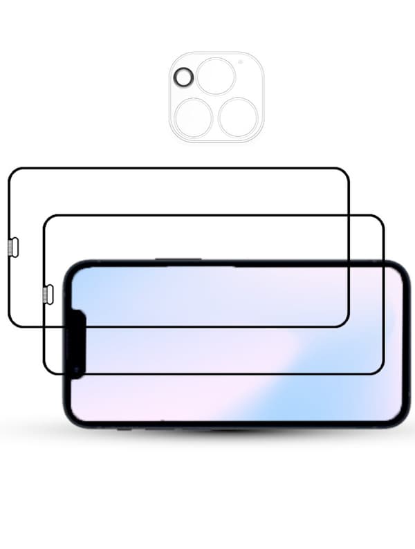 2-Pack IPHONE 12 PRO MAX SCREEN & 1 LENS Skärmskydd - Härdat Glas 9H - Super kvalitet 3D