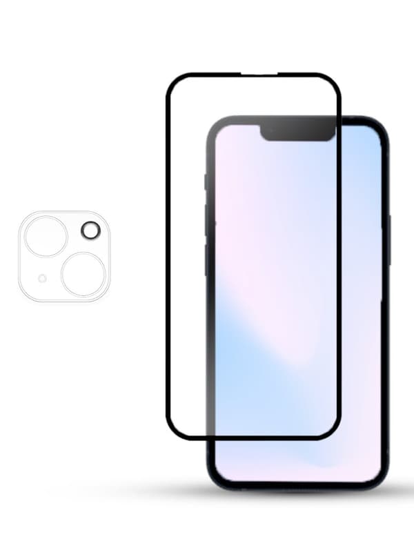 1-Pack IPHONE 13 SCREEN & 1 LENS Skärmskydd - Härdat Glas 9H - Super kvalitet 3D