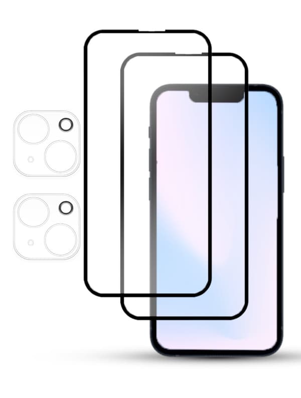 2-Pack IPHONE 13 SCREEN & 2 LENS Skärmskydd - Härdat Glas 9H - Super kvalitet 3D