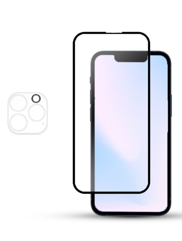 1-Pack IPHONE 13 PRO SCREEN & 1 LENS Skärmskydd - Härdat Glas 9H - Super kvalitet 3D