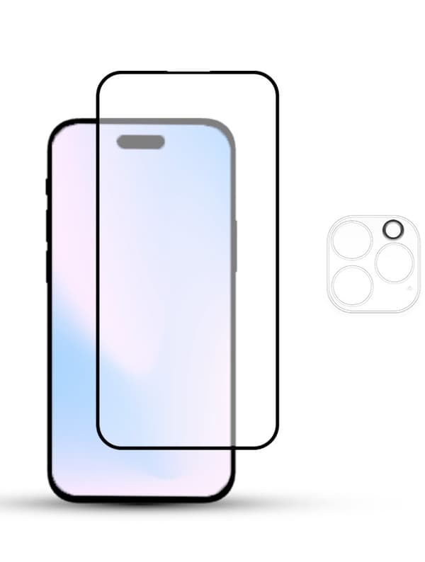 1-Pack IPHONE 14 PRO MAX SCREEN & 1 LENS Skärmskydd - Härdat Glas 9H - Super kvalitet 3D