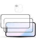 Miniatyrbild 3 av 3: 2-Pack IPHONE 15 SCREEN & 1 LENS Skärmskydd - Härdat Glas 9H - Super kvalitet 3D