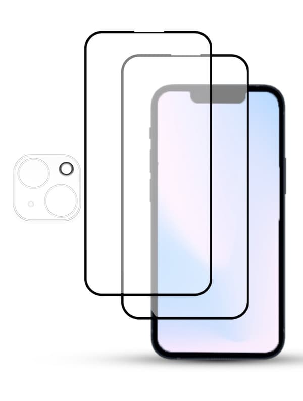 2-Pack IPHONE 15 SCREEN & 1 LENS Skärmskydd - Härdat Glas 9H - Super kvalitet 3D