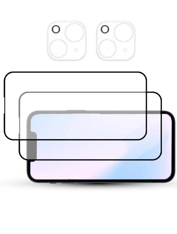 2-Pack IPHONE 15 SCREEN & 2 LENS Skärmskydd - Härdat Glas 9H - Super kvalitet 3D