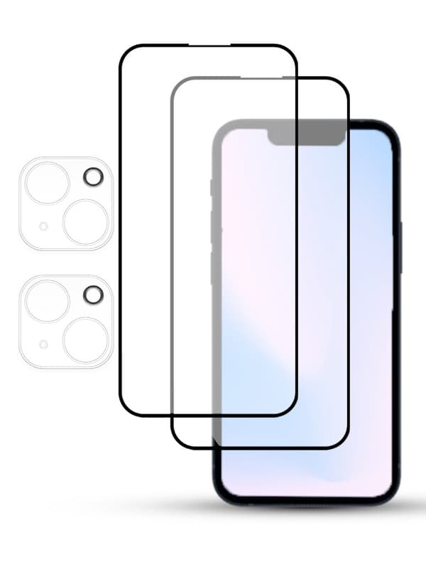 2-Pack IPHONE 15 SCREEN & 2 LENS Skärmskydd - Härdat Glas 9H - Super kvalitet 3D