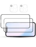 Miniatyrbild 3 av 3: 2-Pack IPHONE 15 PLUS SCREEN & 2 LENS Skärmskydd - Härdat Glas 9H - Super kvalitet 3D