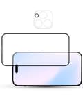 Miniatyrbild 3 av 3: 1-Pack IPHONE 15 PRO SCREEN & 1 LENS Skärmskydd - Härdat Glas 9H - Super kvalitet 3D