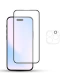 Miniatyrbild 2 av 3: 1-Pack IPHONE 15 PRO SCREEN & 1 LENS Skärmskydd - Härdat Glas 9H - Super kvalitet 3D