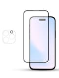 Miniatyrbild 1 av 3: 1-Pack IPHONE 15 PRO SCREEN & 1 LENS Skärmskydd - Härdat Glas 9H - Super kvalitet 3D