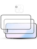 Miniatyrbild 3 av 3: 2-Pack IPHONE 15 PRO MAX SCREEN & 1 LENS Skärmskydd - Härdat Glas 9H - Super kvalitet 3D