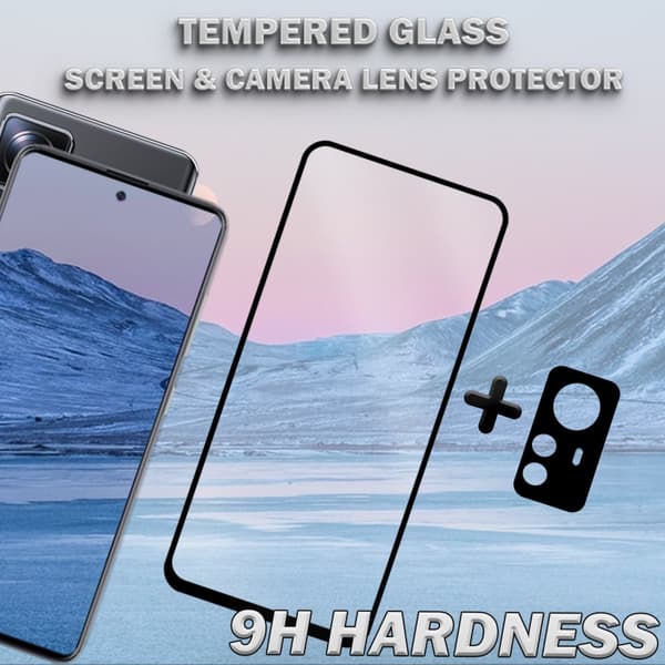 1-Pack XIAOMI 12T 5G Skärmskydd & 1-Pack linsskydd - Härdat Glas 9H - Super kvalitet 3D