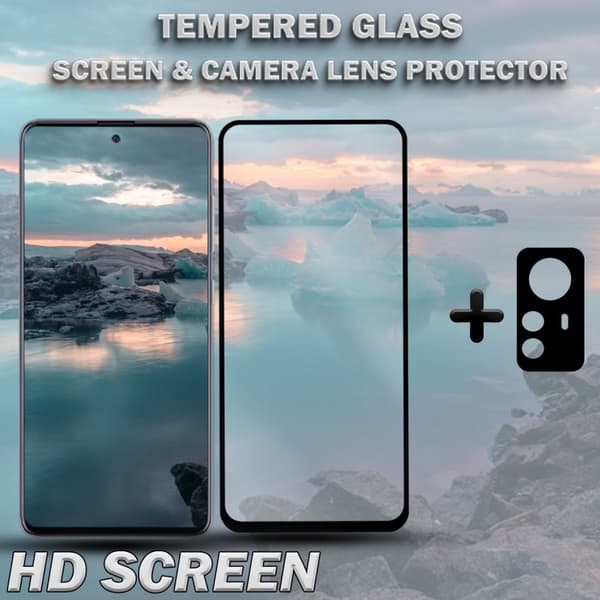 1-Pack XIAOMI 12T 5G Skärmskydd & 1-Pack linsskydd - Härdat Glas 9H - Super kvalitet 3D