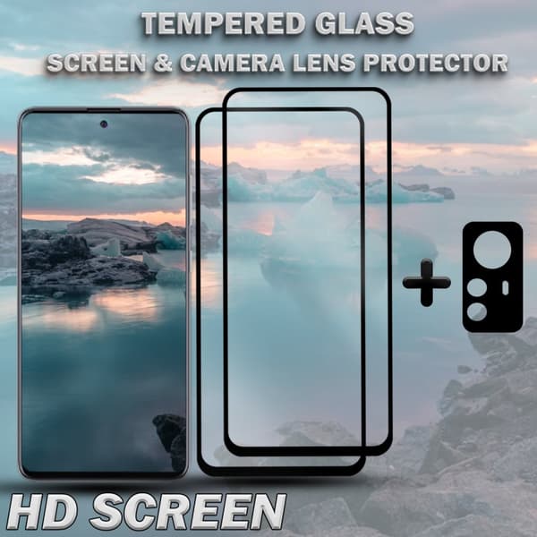 2-Pack XIAOMI 12T 5G Skärmskydd & 1-Pack linsskydd - Härdat Glas 9H - Super kvalitet 3D