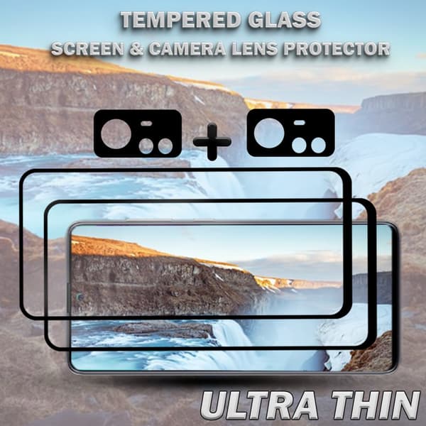 2-Pack XIAOMI 12T 5G Skärmskydd & 2-Pack linsskydd - Härdat Glas 9H - Super kvalitet 3D